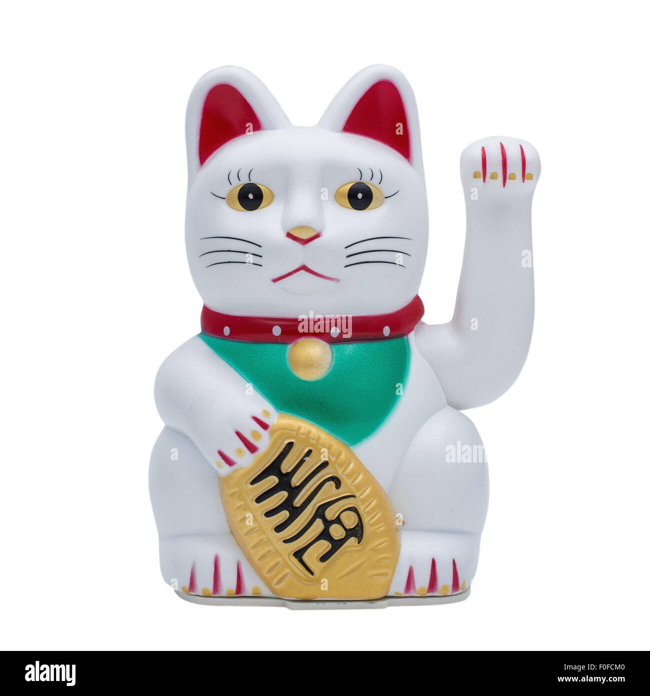 Isolated fortune or lucky cat with clipping path in jpg. Stock Photo