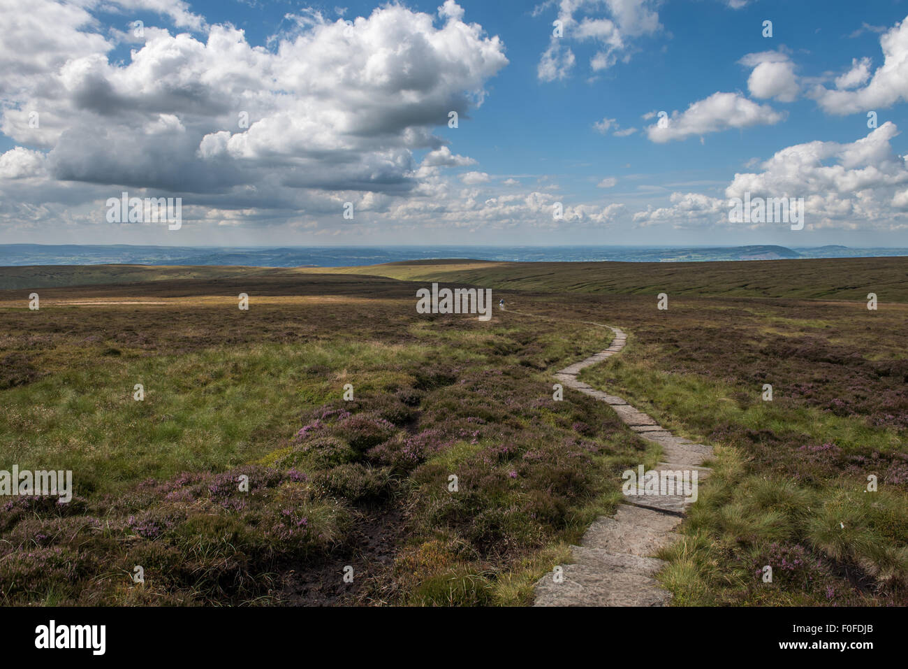 The paved footpath across Pendle Hill in Lancashire Stock Photo