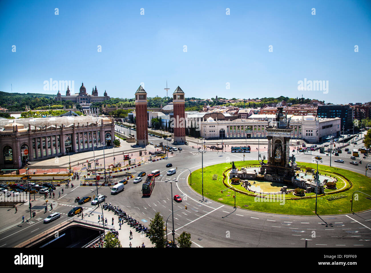 Placa Espanya Spanish Square in Barcelona, Catalonia, Spain Stock Photo Alamy