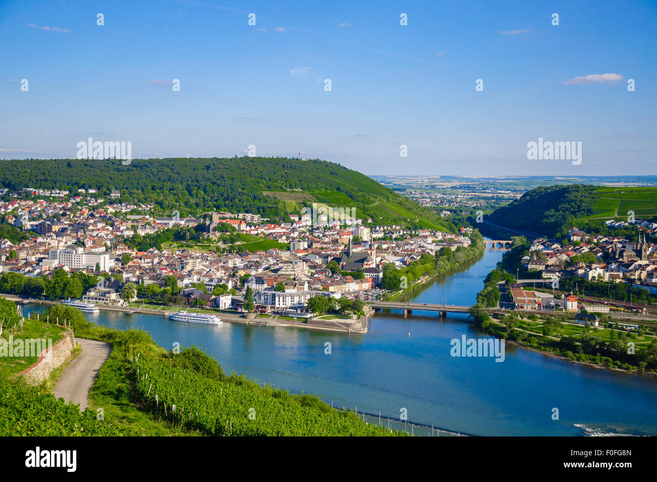 Bingen am Rhein and Rhine river, RheinlandPfalz, Germany Stock Photo Alamy