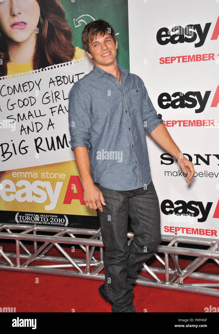 LOS ANGELES, CA - SEPTEMBER 13, 2010: Matt Lanter at the premiere of 'Easy A' at Grauman's Chinese Theatre, Hollywood. Stock Photo