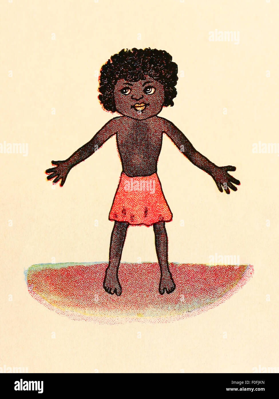 Little Black Sambo. Image from 'The Story of Little Black Sambo' by Helen Bannerman. See description for more information. Stock Photo
