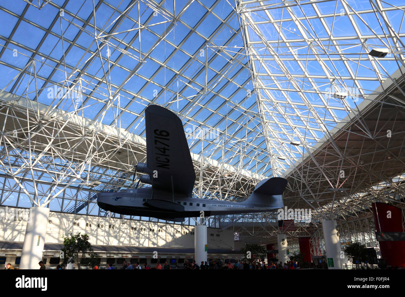 Replica Martin M-130 'China Clipper' flying boat in Baltimore–Washington International Airport ( BWI ), Maryland, USA Stock Photo