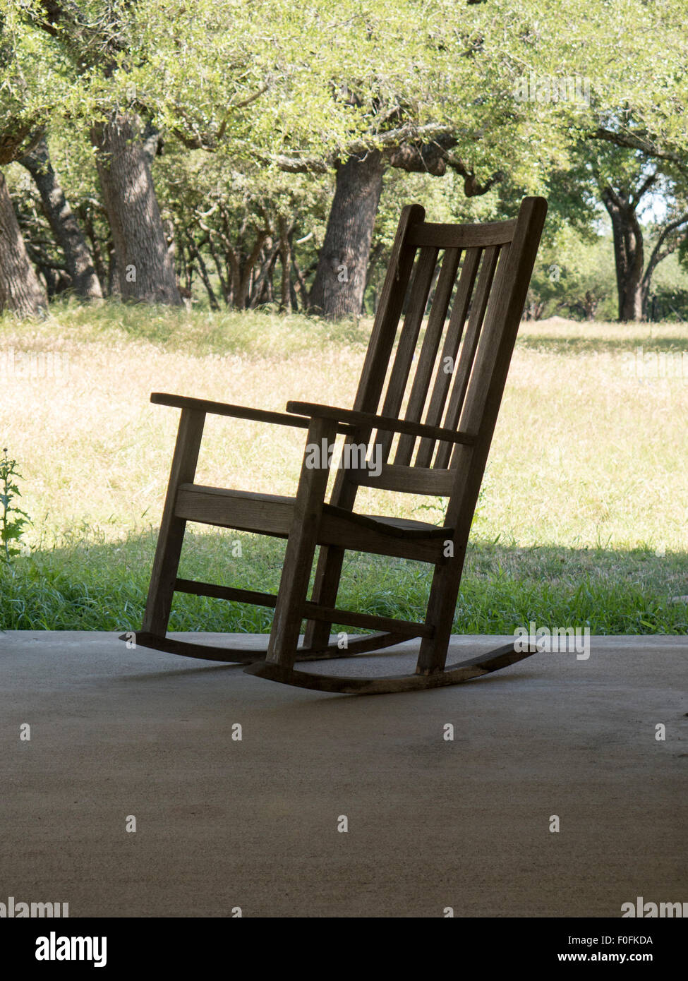 Empty rocking chair Stock Photo