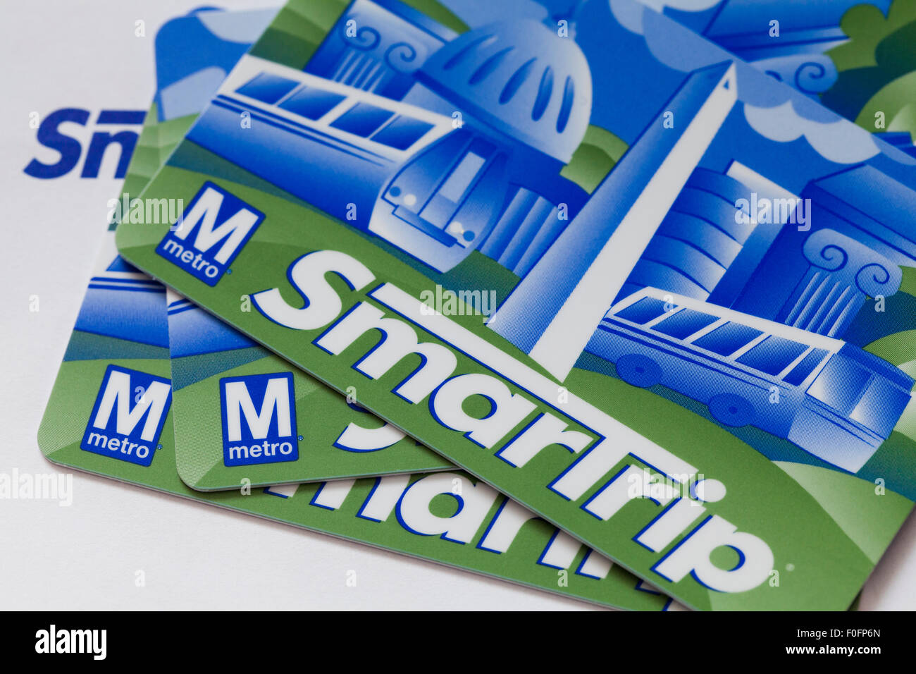 SmarTrip Washington Metropolitan Transit Authority (WMATA) contact-less store-value smart card - USA Stock Photo