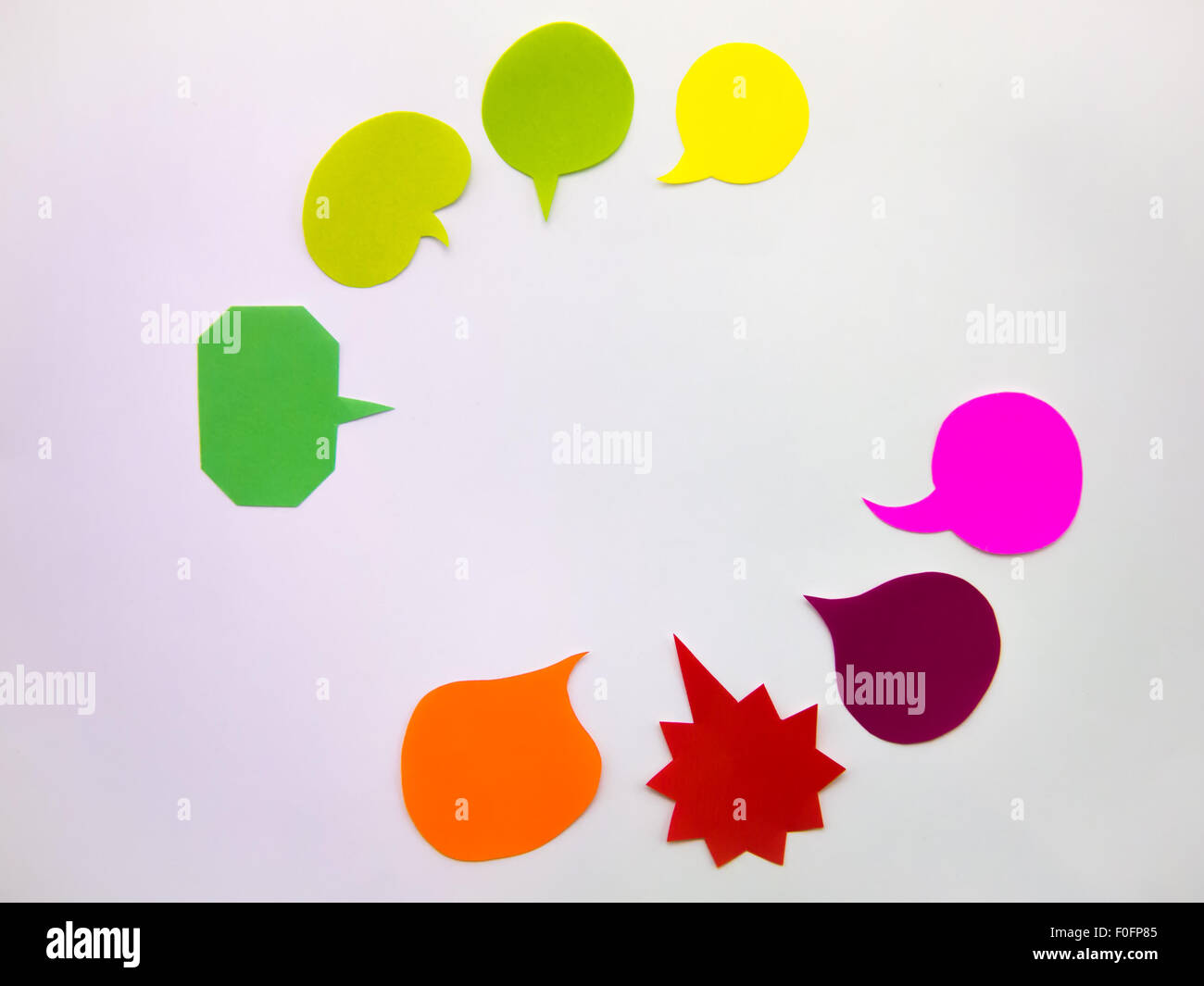 Colorful balloons and bubbles; you can write words on it Stock Photo