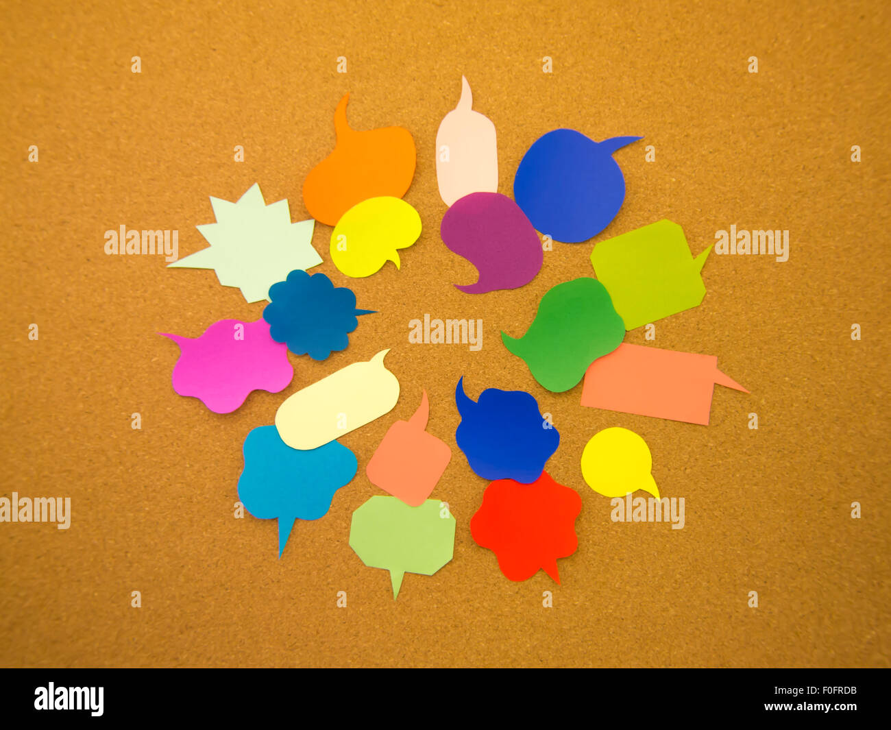 Colorful balloons and bubbles; you can write words on it Stock Photo