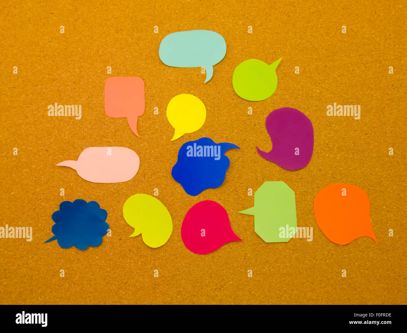 Colorful balloons and bubbles; you can write words on it Stock Photo