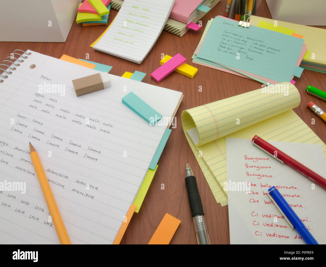Writing new words again and again to learn new language Stock Photo - Alamy
