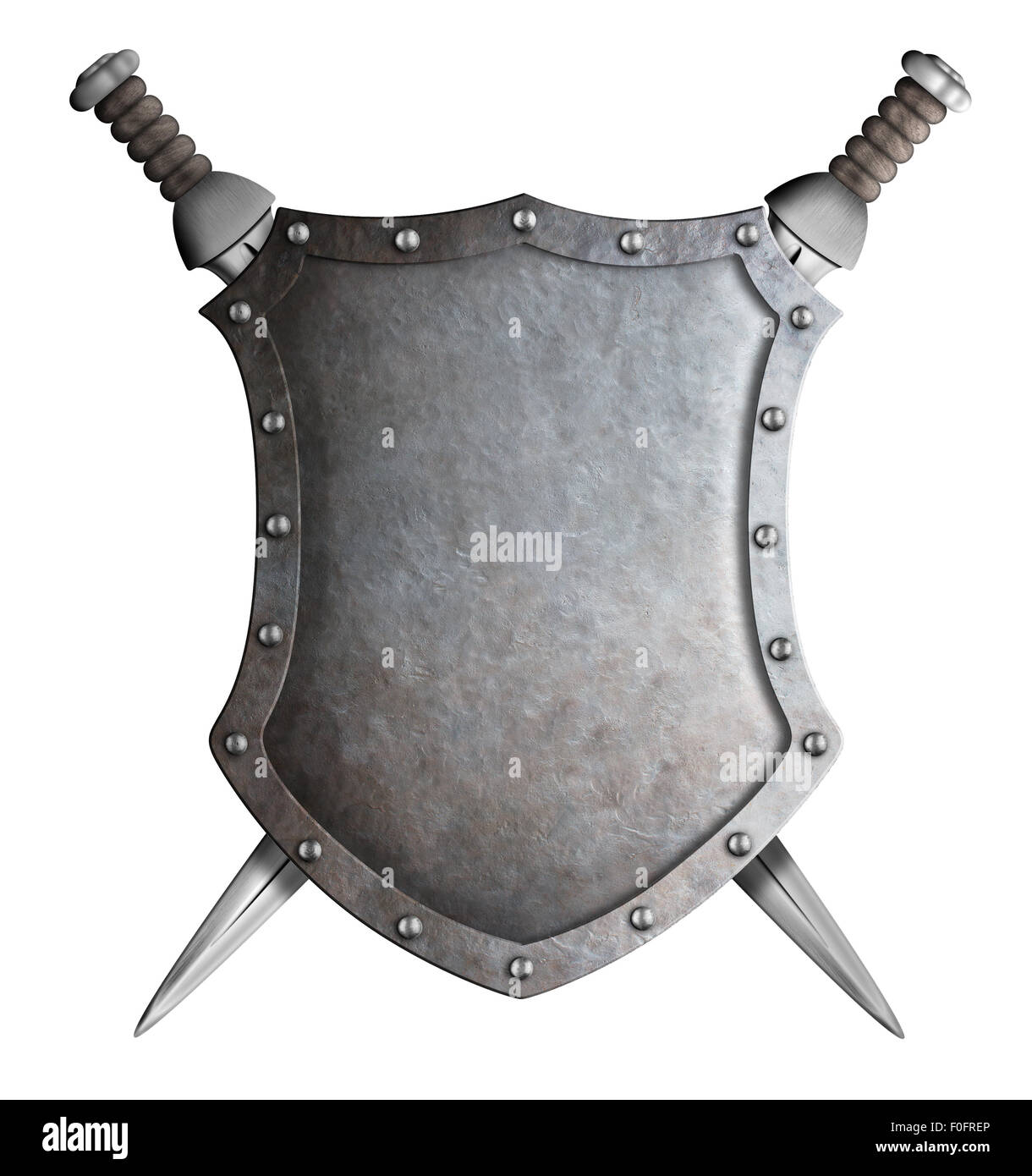 coat of arms shield and two crossed swords isolated Stock Photo - Alamy