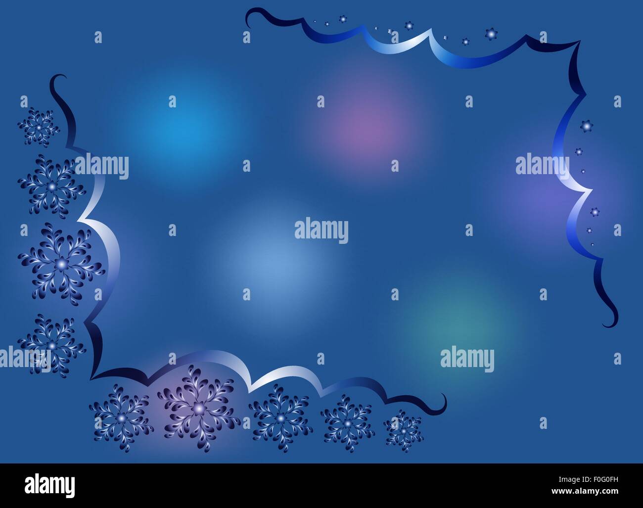 Frame of snowflakes on a blue base. EPS10 vector illustration Stock Vector