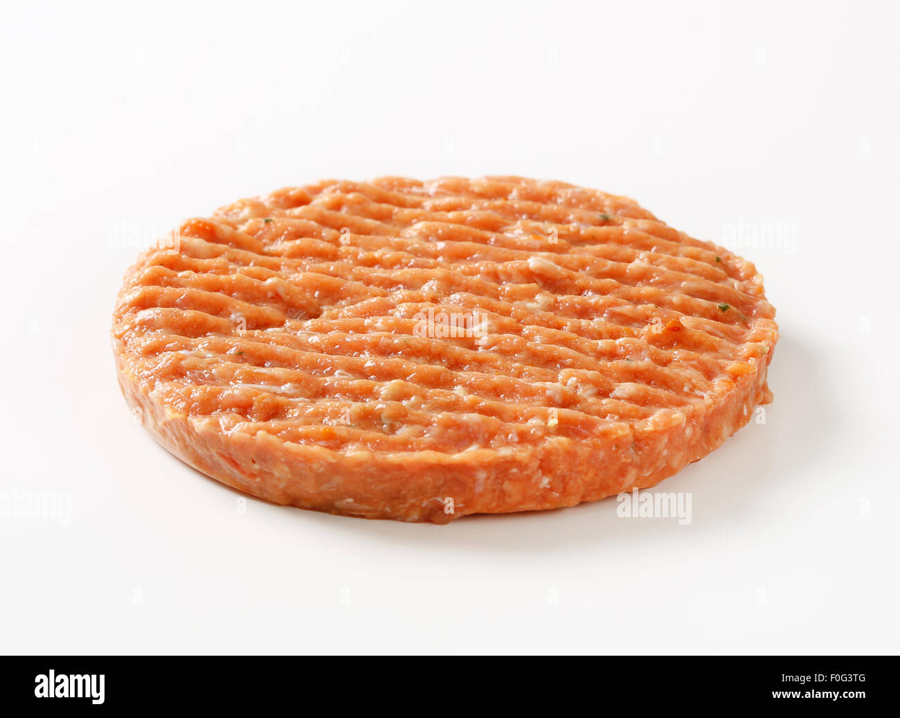 Fresh burger patty on white background Stock Photo