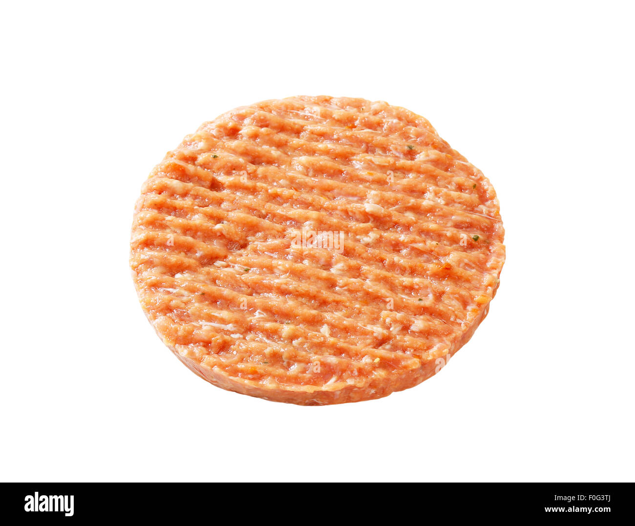 Fresh burger patty  isolated on white Stock Photo