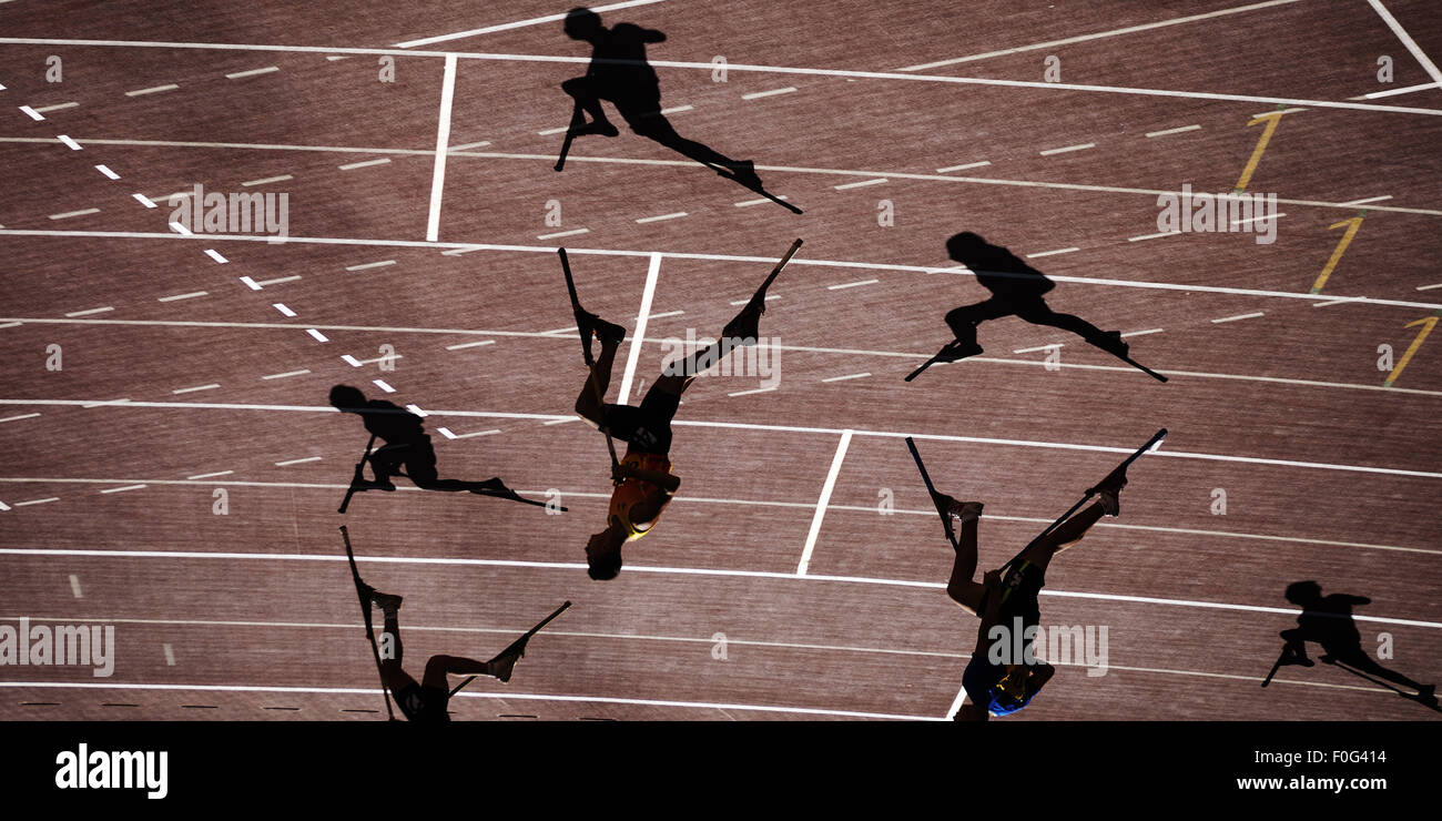 Stilt Racing Ordos, China's Inner Mongolia Autonomous Region. 15th Aug, 2015. Photo ...
