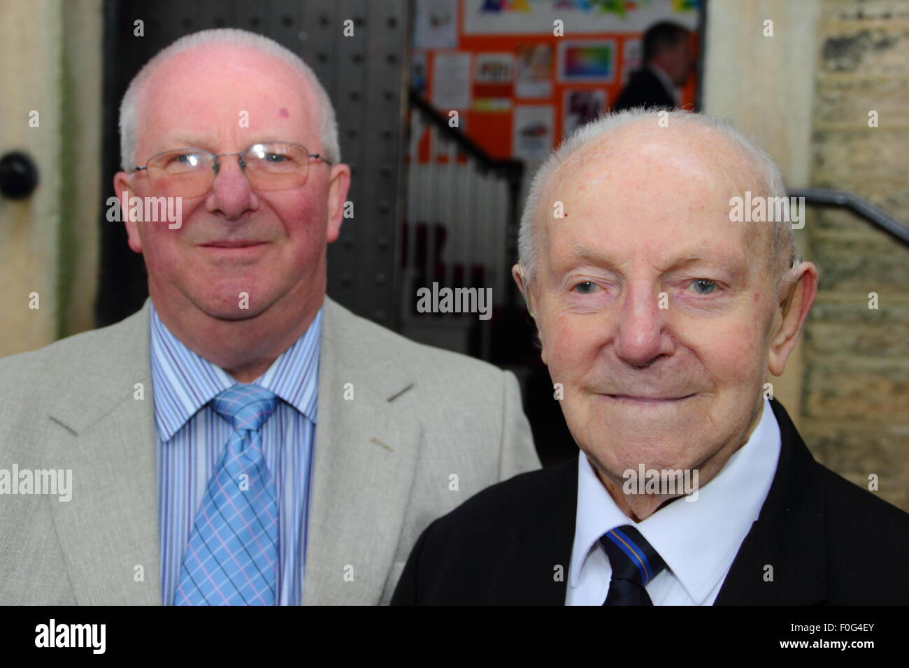 Hayfield, High Peak, Derbyshire, UK. 15 Aug, 2015.WWII veteran and President of Hayfield Royal