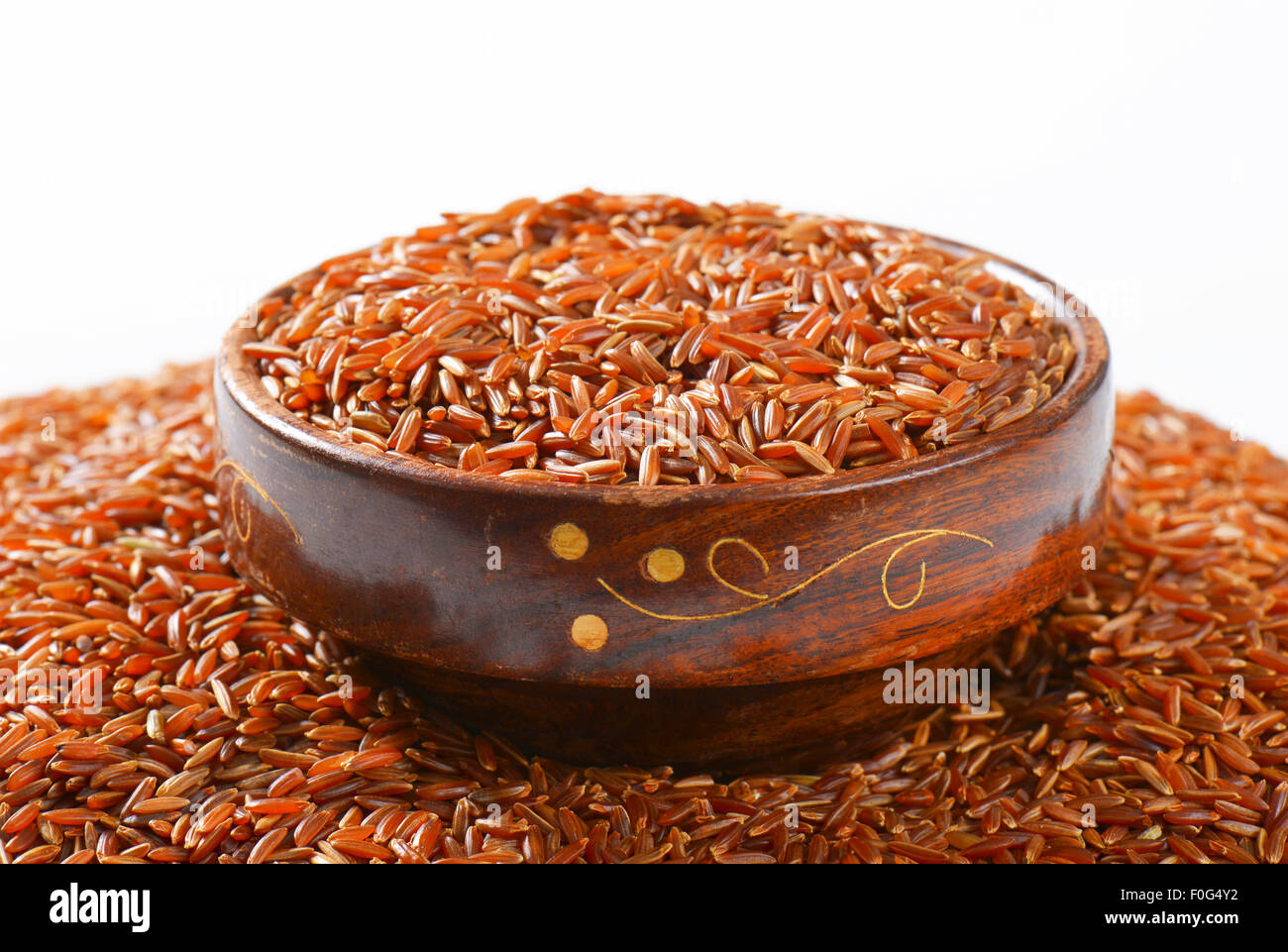 Grains of Camargue red rice (Grown organically in the wetlands of ...