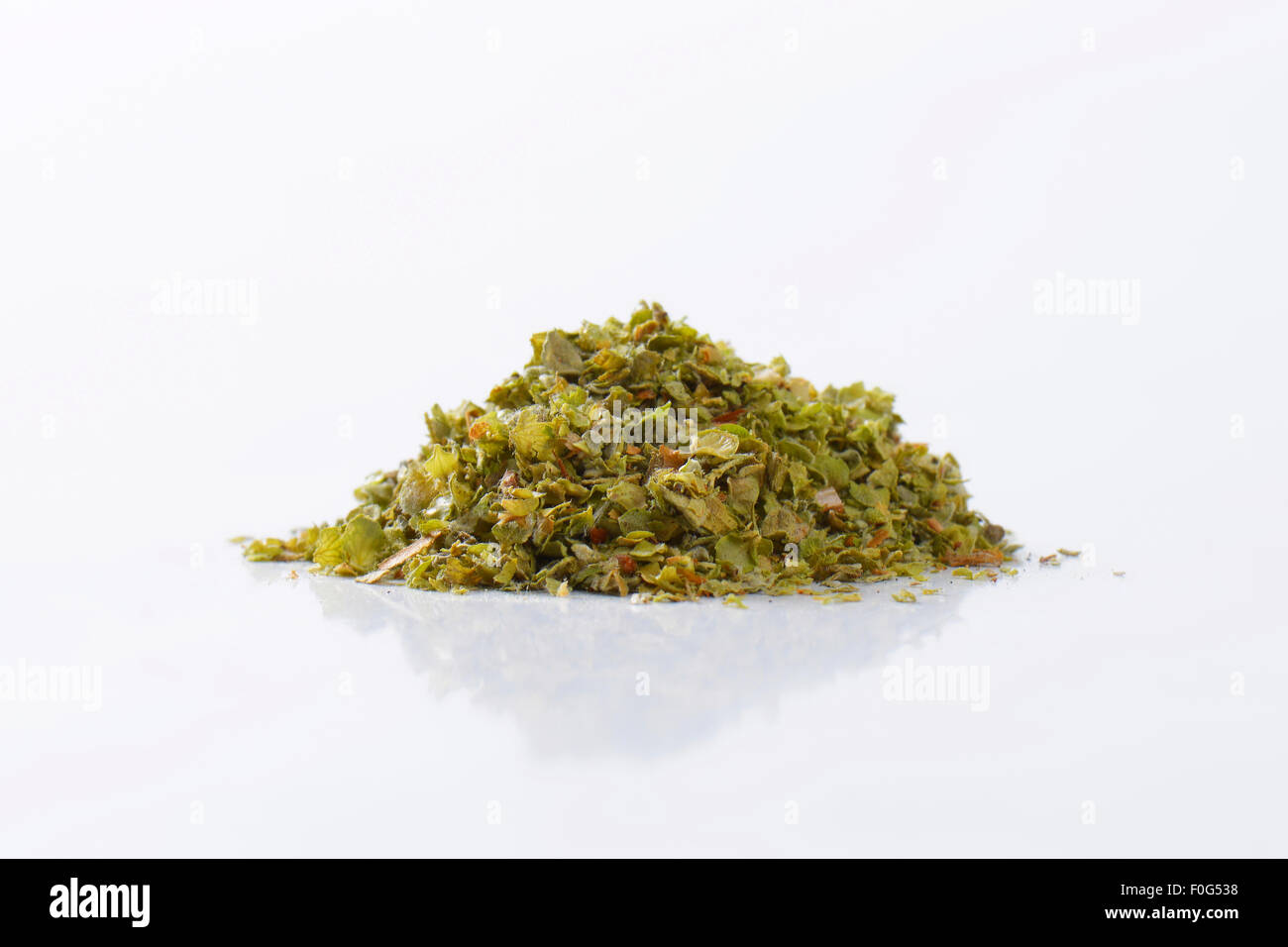 Heap of dried Marjoram leaves Stock Photo Alamy