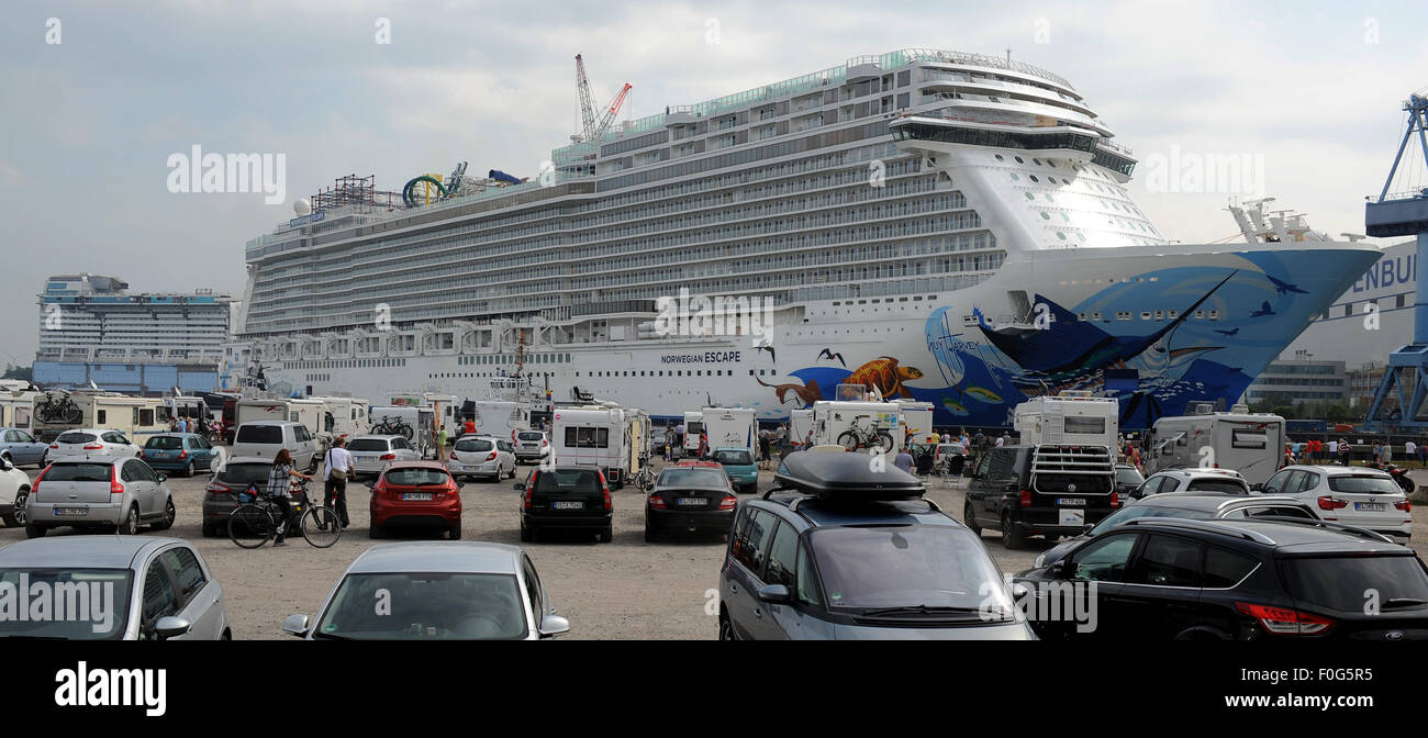 Papenburg, Germany. 15th Aug, 2015. New cruise vessel 'Norwegian Escape ...