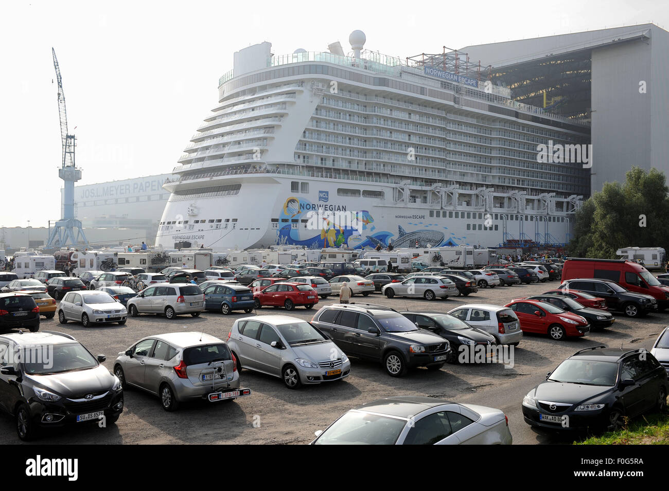 Papenburg, Germany. 15th Aug, 2015. New cruise vessel 'Norwegian Escape ...