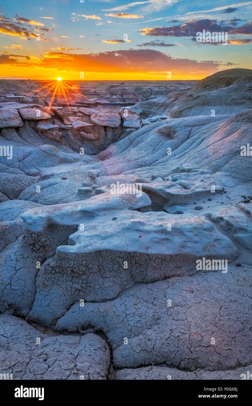 The Bisti/De-Na-Zin Wilderness is a 45,000-acre wilderness area located in San Juan County in the U.S. state of New Mexico. Stock Photo
