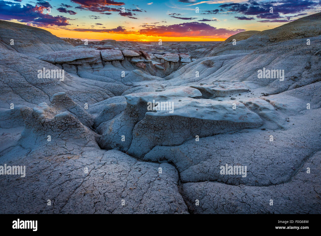 The Bisti/De-Na-Zin Wilderness is a 45,000-acre wilderness area located in San Juan County in the U.S. state of New Mexico. Stock Photo