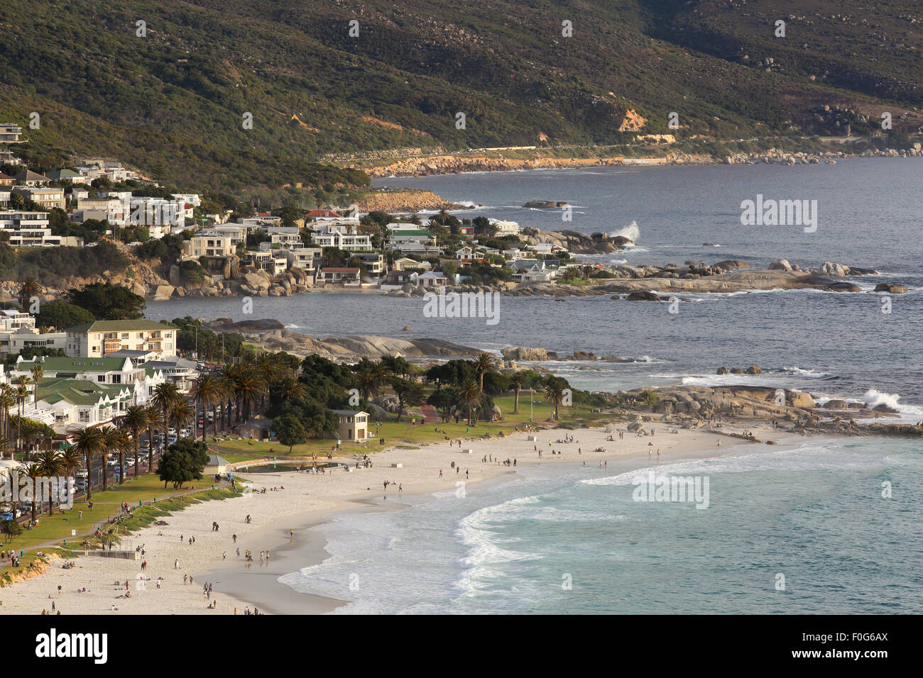 View of Camps Bay on the Cape Peninsula, Cape Town Stock Photo