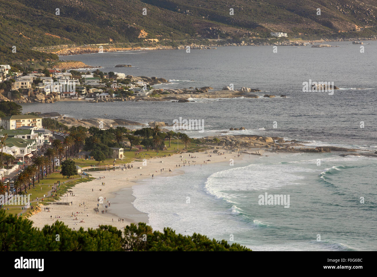 View of Camps Bay on the Cape Peninsula, Cape Town Stock Photo