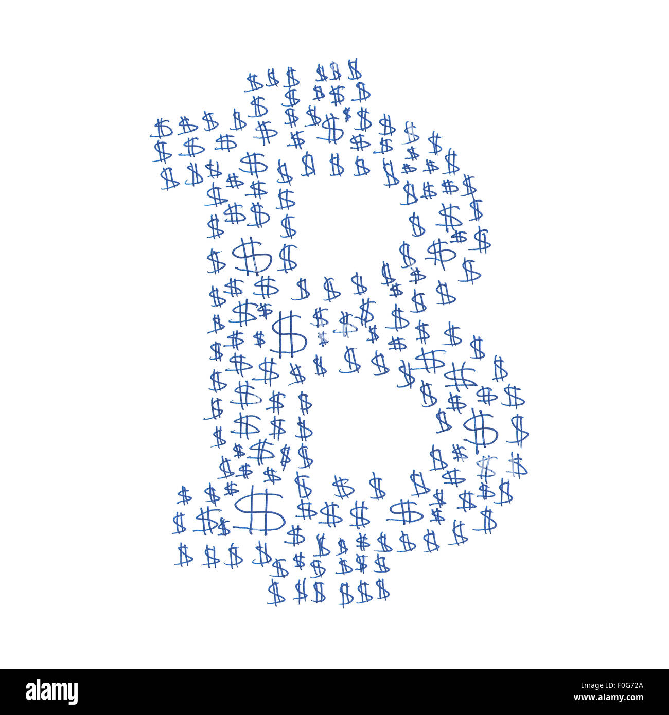 Bitcoin hand drawn symbol digital decentralized hi-res stock ...