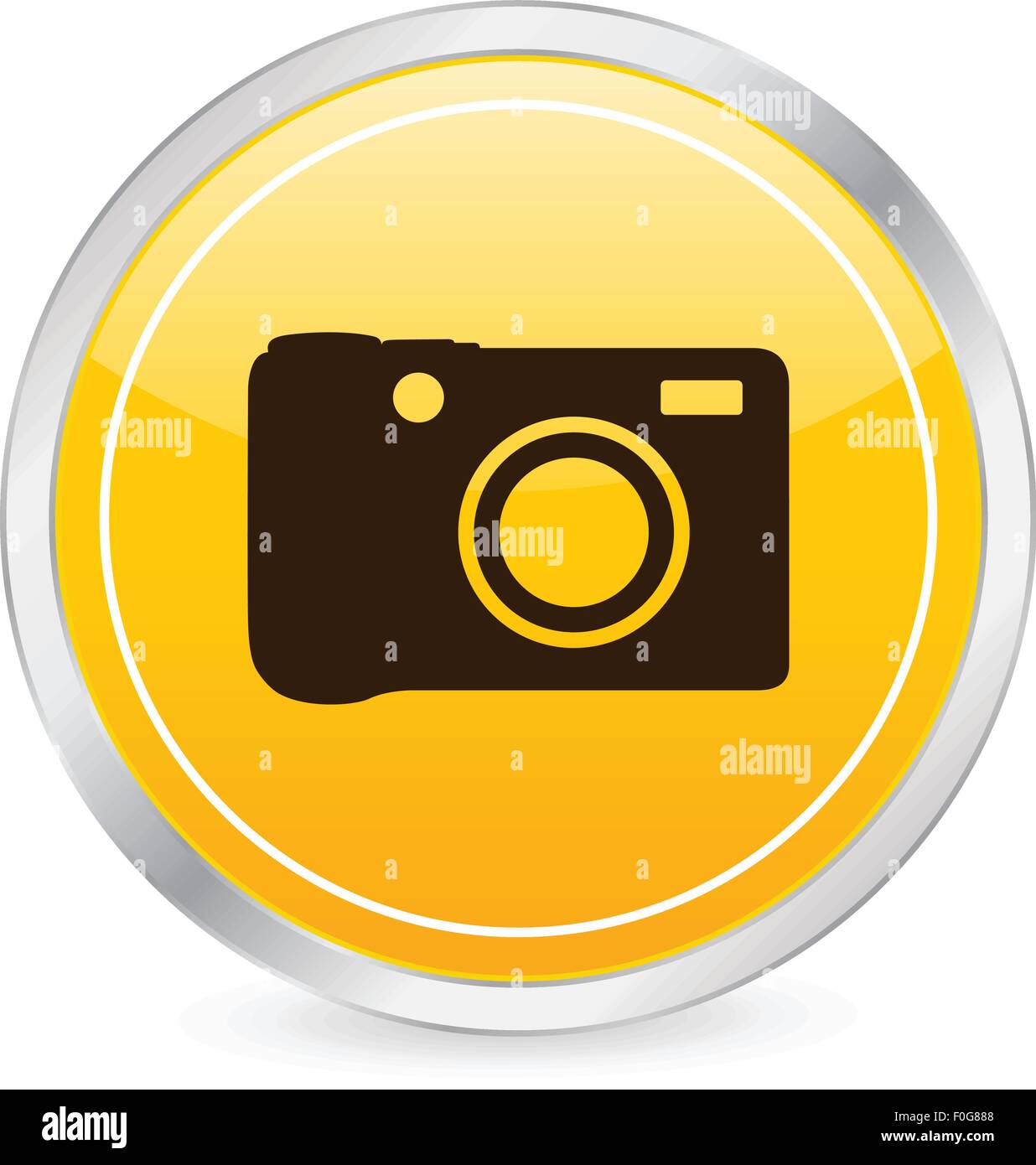 Digital photo yellow circle icon on a white background. Vector