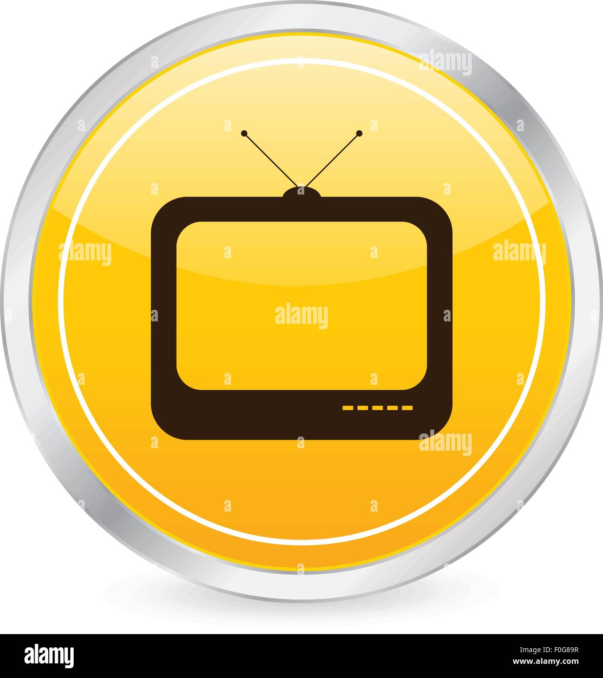 TV yellow circle icon on a white background. Vector illustration Stock Vector Image & Art Alamy
