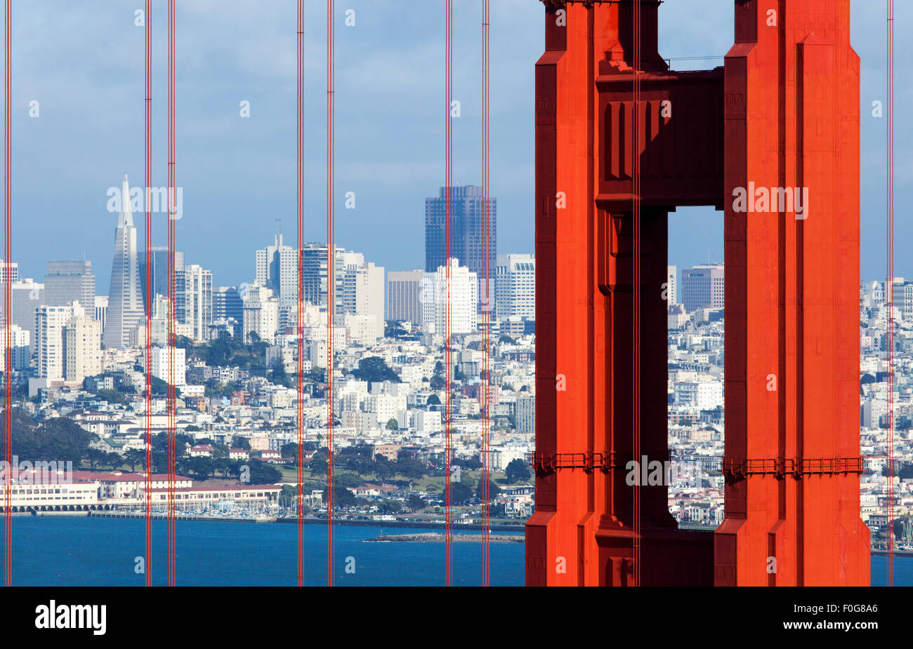 Downtown San Francisco and Golden Gate Bridge; San Francisco; USA Stock Photo