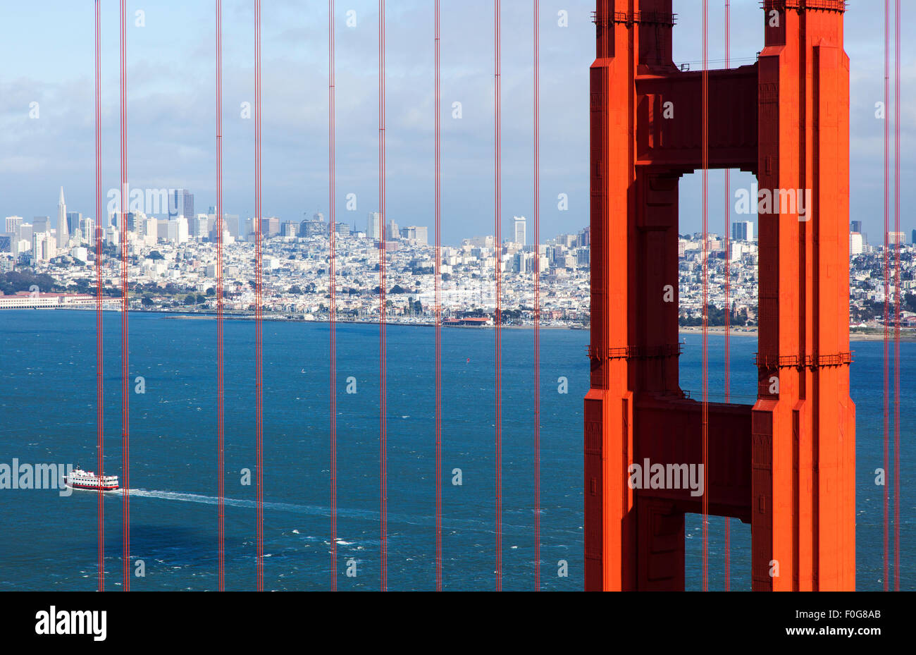 Downtown San Francisco and Golden Gate Bridge; San Francisco; USA Stock Photo