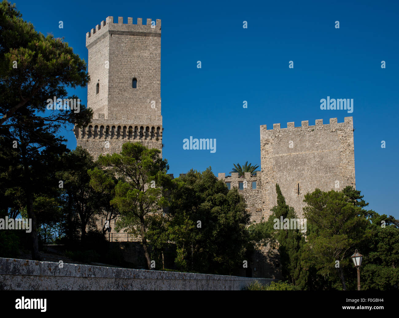 Castello di Venere in Erice, province of Trapani. Sicily, Italy. Stock Photo