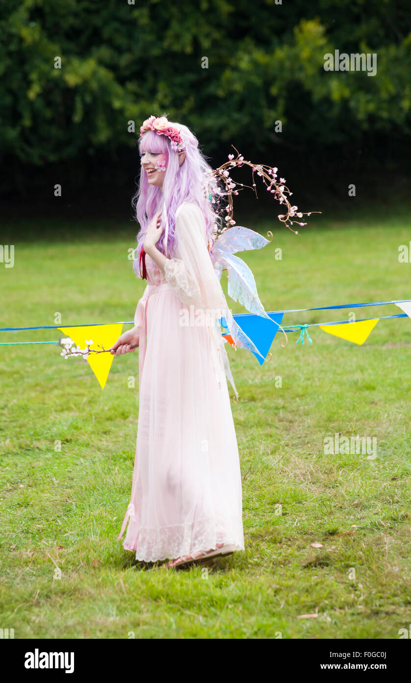 Woman dressed as fairy at the New Forest Fairy Festival, Burley