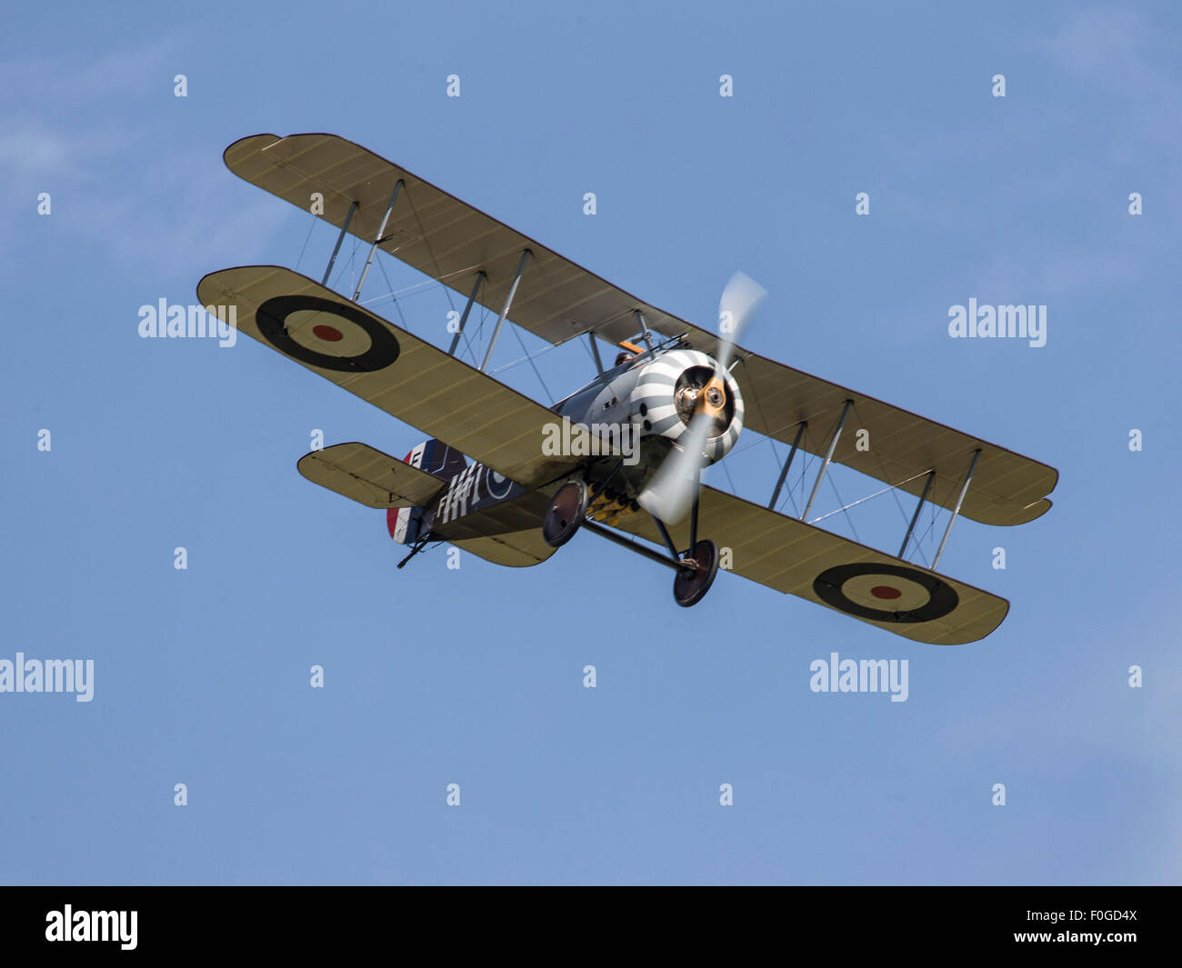 Replica Sopwith Snipe Great War biplane fighter aircraft flying at