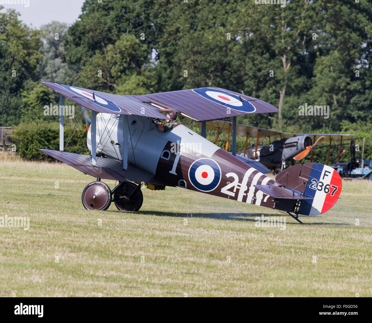 Replica Sopwith Snipe Great War biplane fighter aircraft flying at the