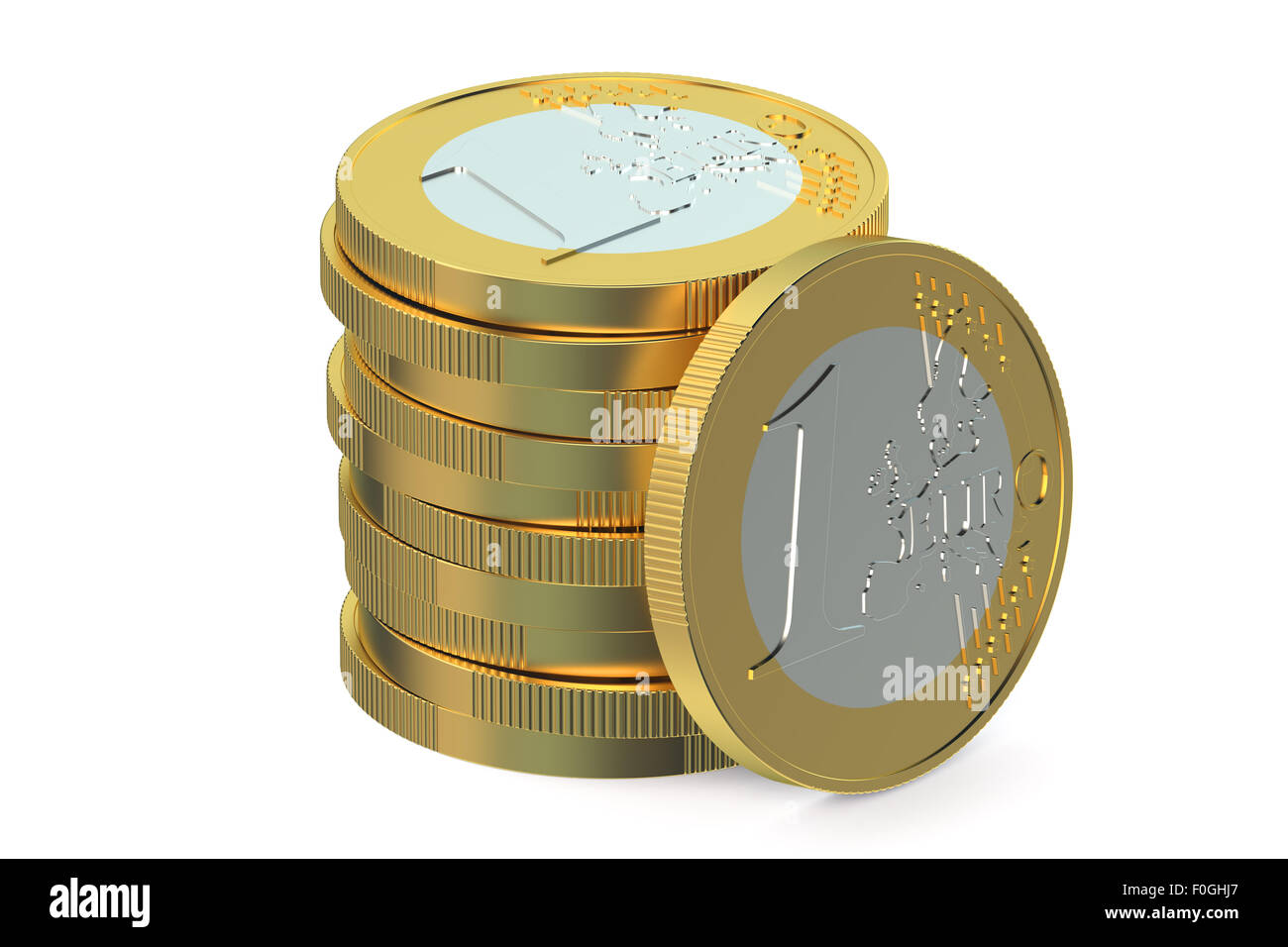 Stack of Euro coins isolated on white background Stock Photo - Alamy