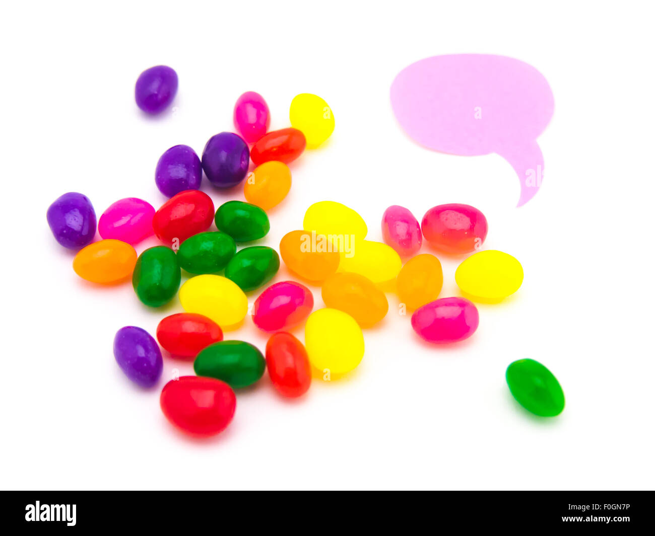 Colorful balloons and bubbles with jelly beans; you can write words on