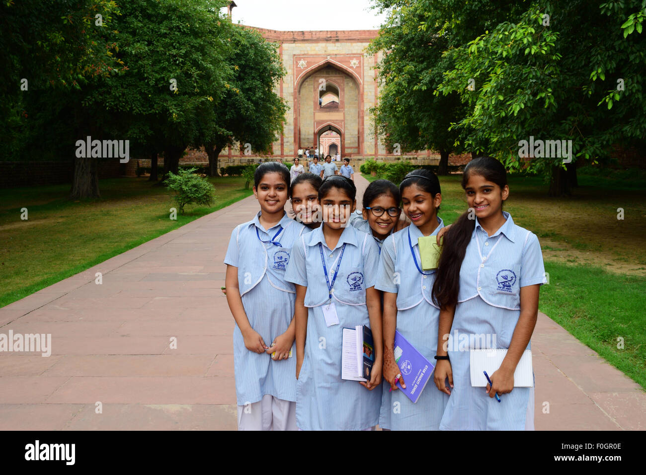 School Girls in Delhi India Students on Study Tour at Humayun Tomb ...