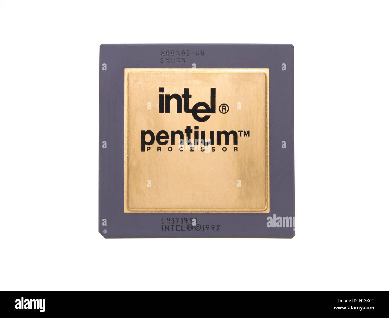 A80501-60 Intel Pentium 60 CPU 60Mhz CPGA (A8050160) Introduced March 1993 Stock Photo