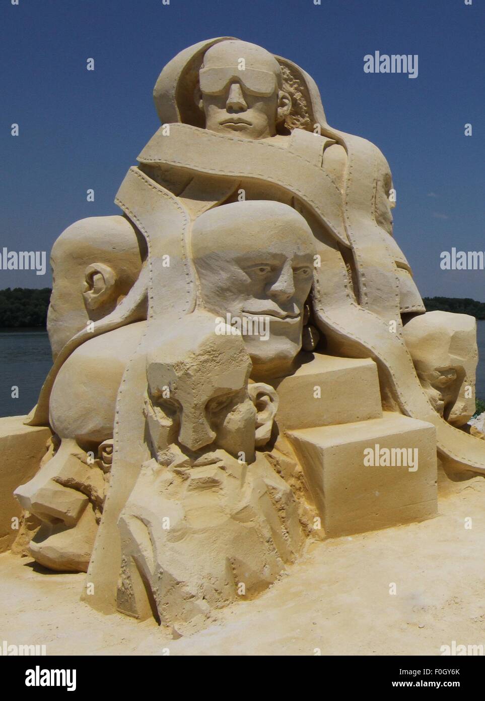 Visitors attend the International Sand Sculptures Festival in the ...