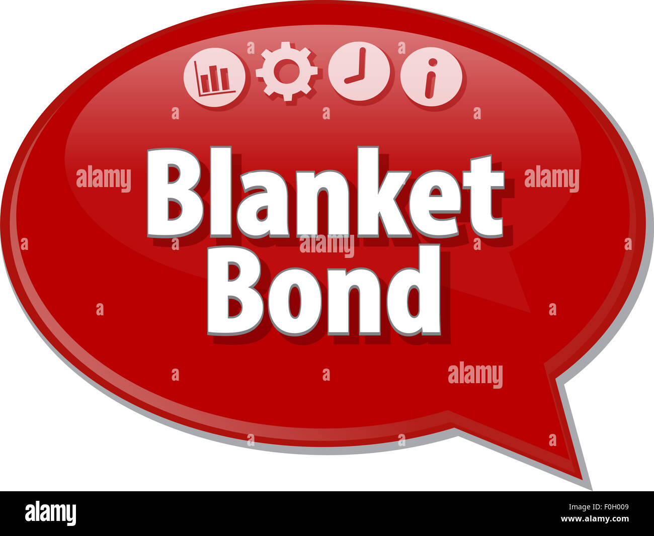 Speech bubble dialog illustration of business term saying Blanket Bond