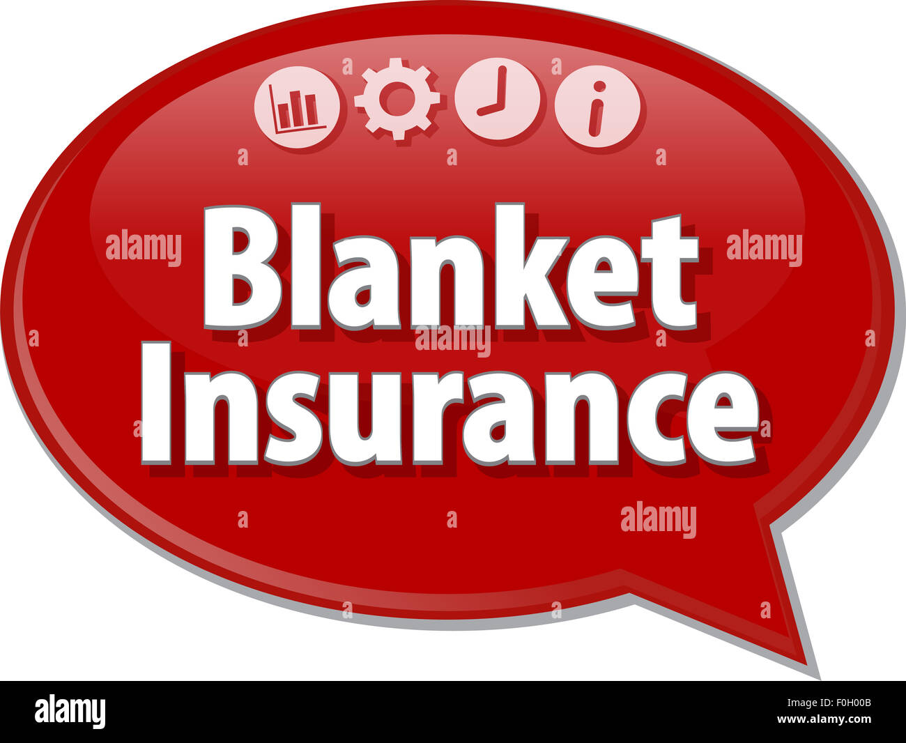 Speech bubble dialog illustration of business term saying Blanket