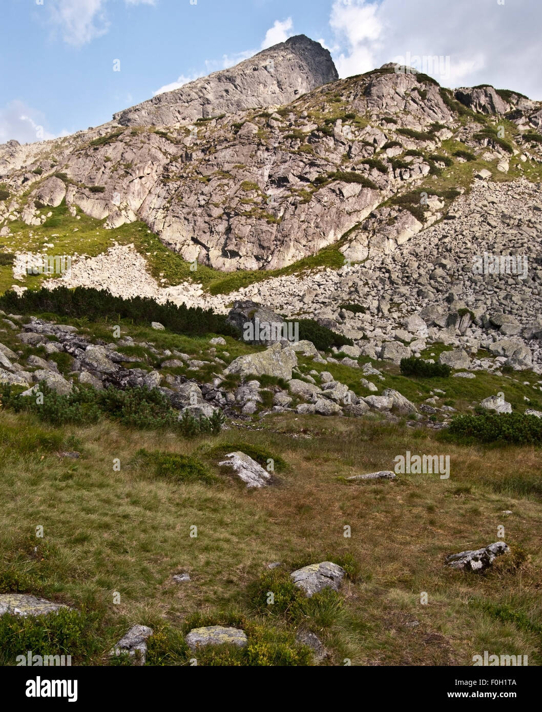peaks above Dolina Zielona Gasienicowa valley in Tatry mountains Stock Photo