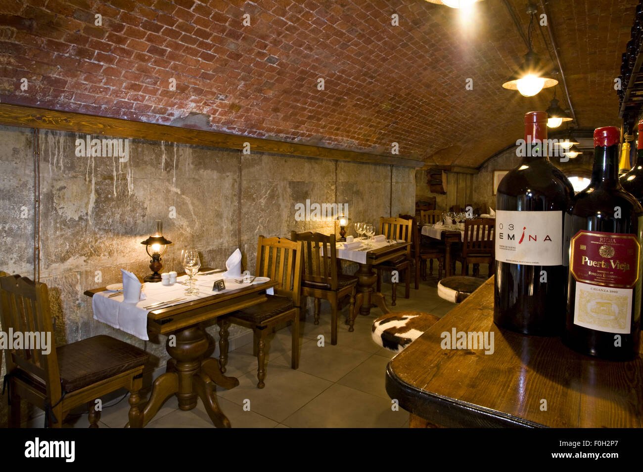 Gibraltar restaurant interior Stock Photo