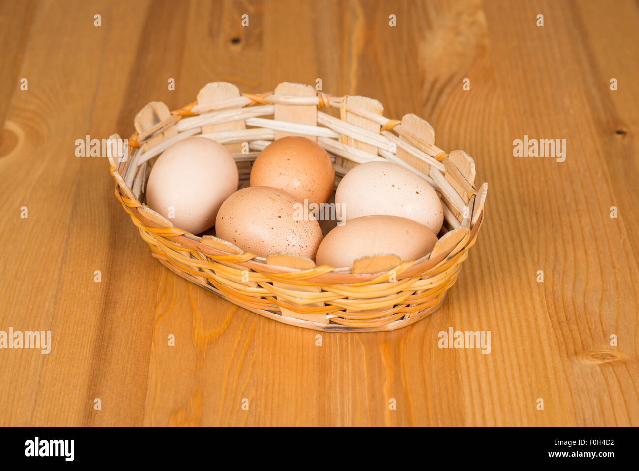 Eggs in a basket Stock Photo Alamy