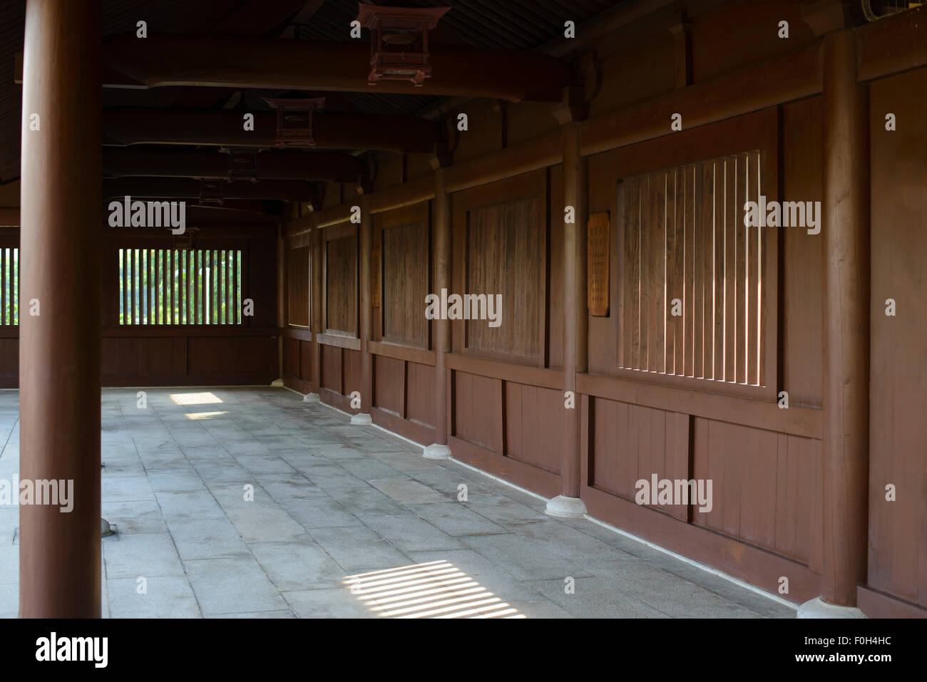 Chinese monastery wooden wall Stock Photo