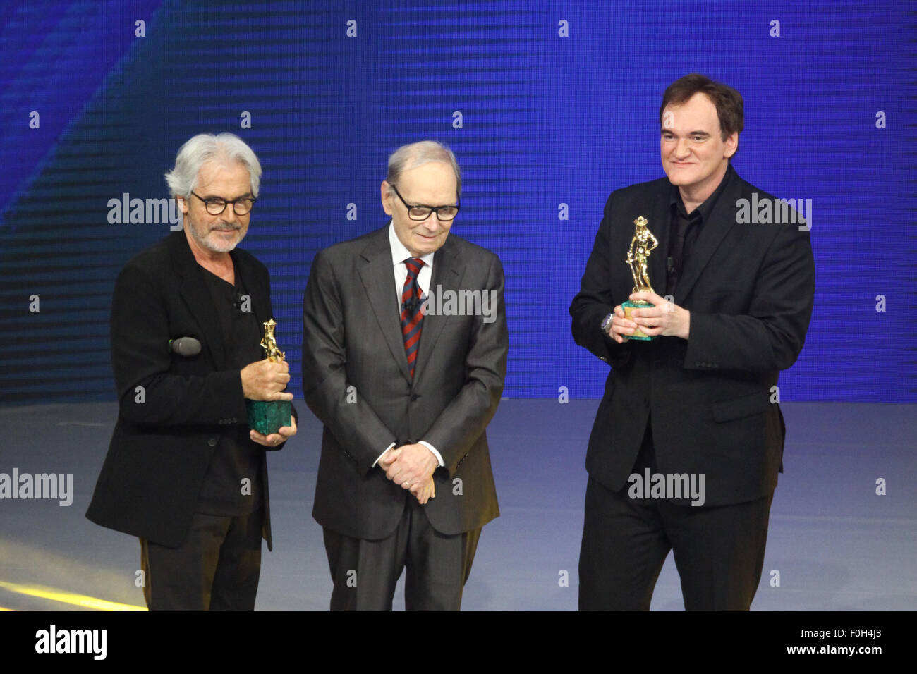 2015 David di Donatello Awards held at Teatro Olimpico - Inside  Featuring: Quentin Tarantino, Ennio Morricone, Tullio Solenghi Where: Rome, Italy When: 12 Jun 2015 C Stock Photo