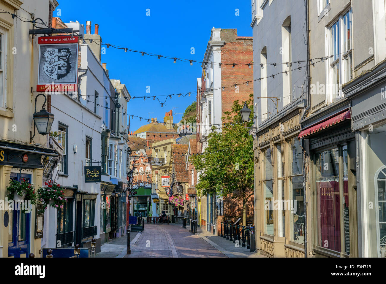 Street. Old Town. Hastings. East Sussex. England. UK Stock Photo