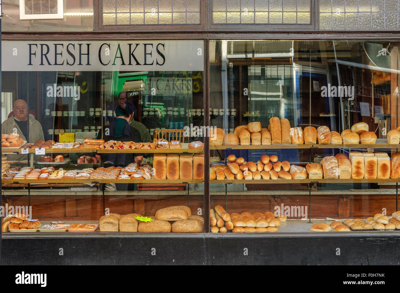 Window display in a traditional bakery. England. UK Stock Photo